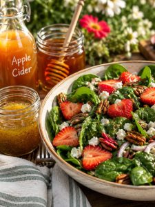 Strawberry Salad with Honey-Apple Cider Vinaigrette